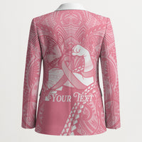 Personalised Polynesia Breast Cancer Awareness Blazer Brave Strong Butterfly Pink Ribbon LT14 - Polynesian Pride