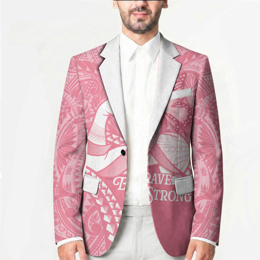Personalised Polynesia Breast Cancer Awareness Blazer Brave Strong Butterfly Pink Ribbon LT14 - Polynesian Pride