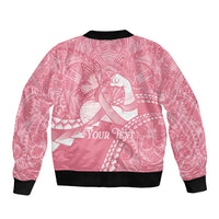 Personalised Polynesia Breast Cancer Awareness Bomber Jacket Brave Strong Butterfly Pink Ribbon LT14 - Polynesian Pride