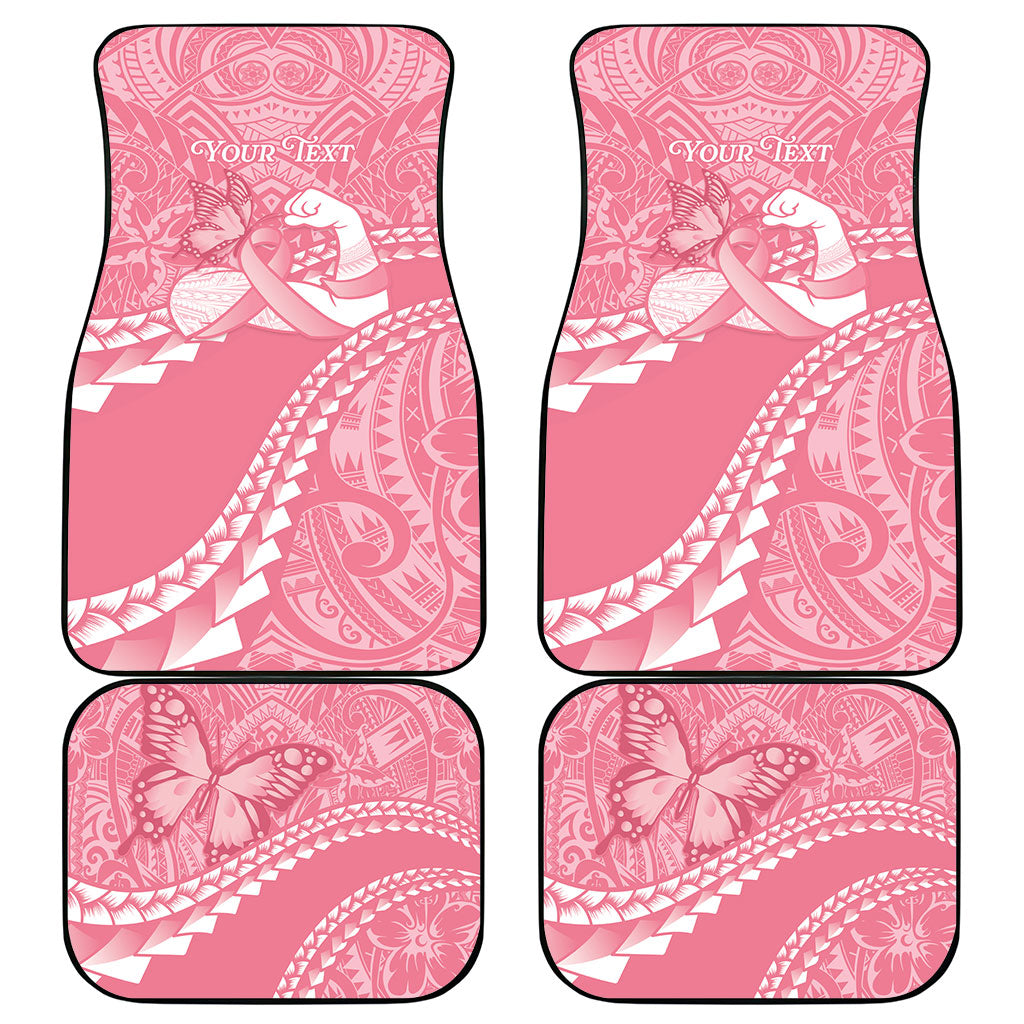 Personalised Polynesia Breast Cancer Awareness Car Mats Brave Strong Butterfly Pink Ribbon LT14 - Polynesian Pride