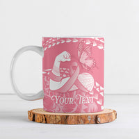 Personalised Polynesia Breast Cancer Awareness Ceramic Mug Brave Strong Butterfly Pink Ribbon LT14 Pink - Polynesian Pride
