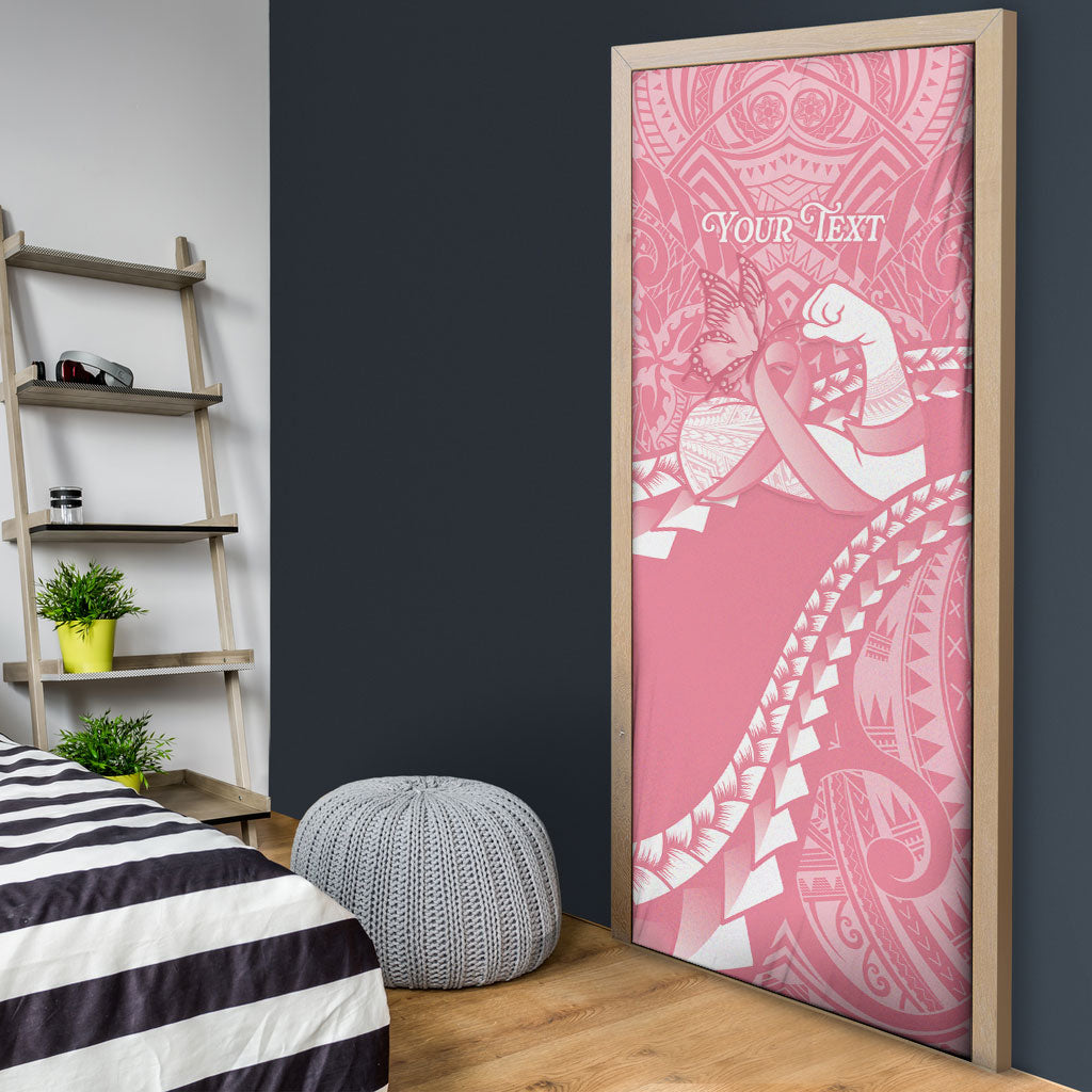 Personalised Polynesia Breast Cancer Awareness Door Cover Brave Strong Butterfly Pink Ribbon LT14 - Polynesian Pride