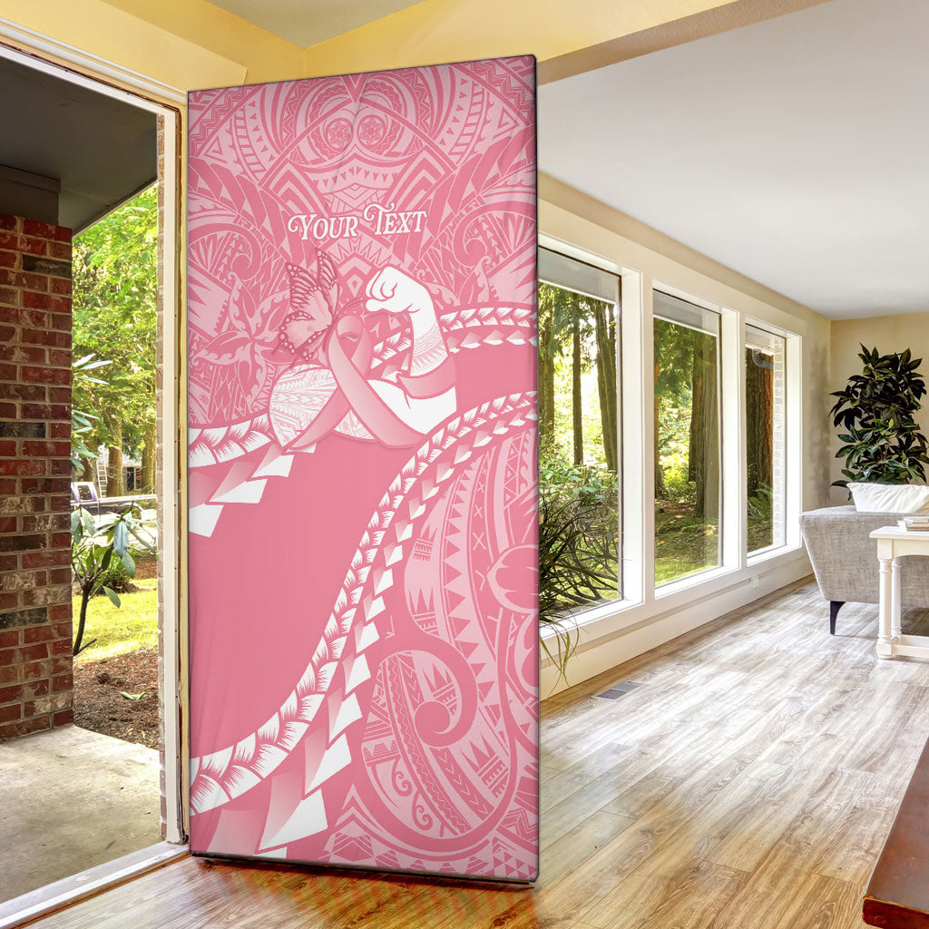 Personalised Polynesia Breast Cancer Awareness Door Cover Brave Strong Butterfly Pink Ribbon LT14 - Polynesian Pride