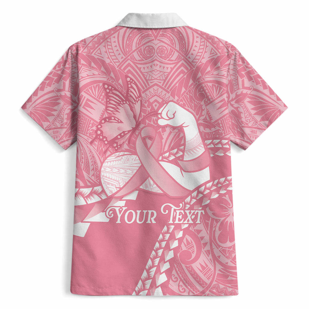 Personalised Polynesia Breast Cancer Awareness Hawaiian Shirt Brave Strong Butterfly Pink Ribbon LT14 - Polynesian Pride