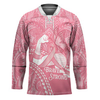 Personalised Polynesia Breast Cancer Awareness Hockey Jersey Brave Strong Butterfly Pink Ribbon LT14 Unisex Pink - Polynesian Pride
