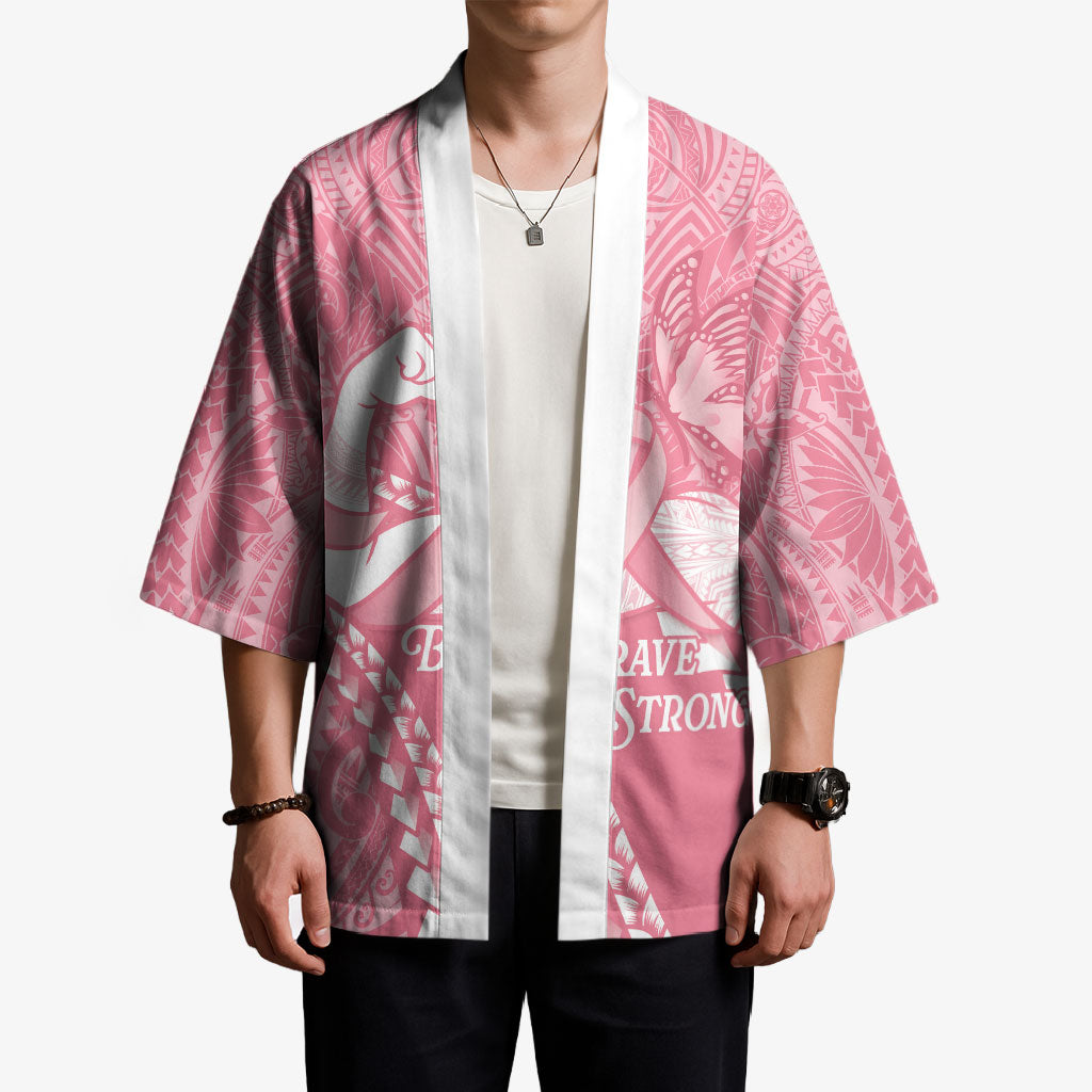 Personalised Polynesia Breast Cancer Awareness Kimono Brave Strong Butterfly Pink Ribbon LT14 - Polynesian Pride