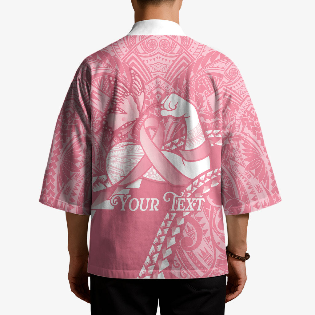 Personalised Polynesia Breast Cancer Awareness Kimono Brave Strong Butterfly Pink Ribbon LT14 - Polynesian Pride