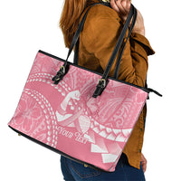 Personalised Polynesia Breast Cancer Awareness Leather Tote Bag Brave Strong Butterfly Pink Ribbon LT14 - Polynesian Pride