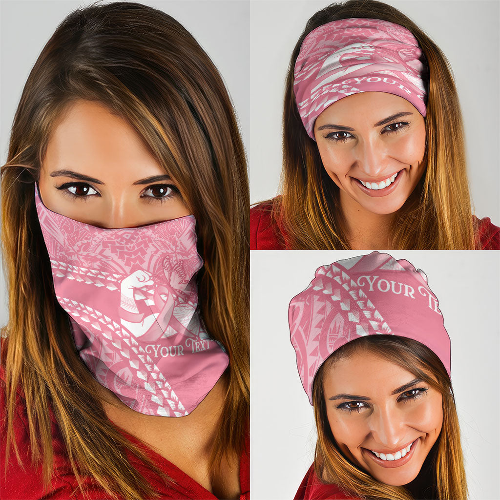 Personalised Polynesia Breast Cancer Awareness Neck Gaiter Brave Strong Butterfly Pink Ribbon LT14 - Polynesian Pride