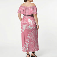 Personalised Polynesia Breast Cancer Awareness Off Shoulder Maxi Dress Brave Strong Butterfly Pink Ribbon LT14 - Polynesian Pride