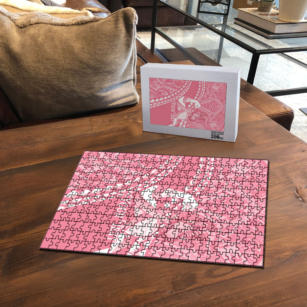 Personalised Polynesia Breast Cancer Awareness Puzzle Brave Strong Butterfly Pink Ribbon LT14 - Polynesian Pride