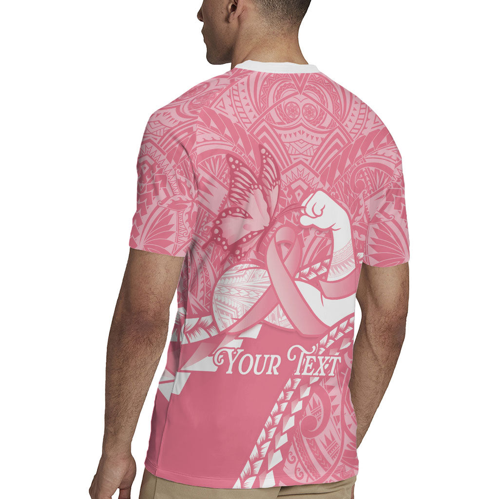Personalised Polynesia Breast Cancer Awareness Rugby Jersey Brave Strong Butterfly Pink Ribbon LT14 - Polynesian Pride