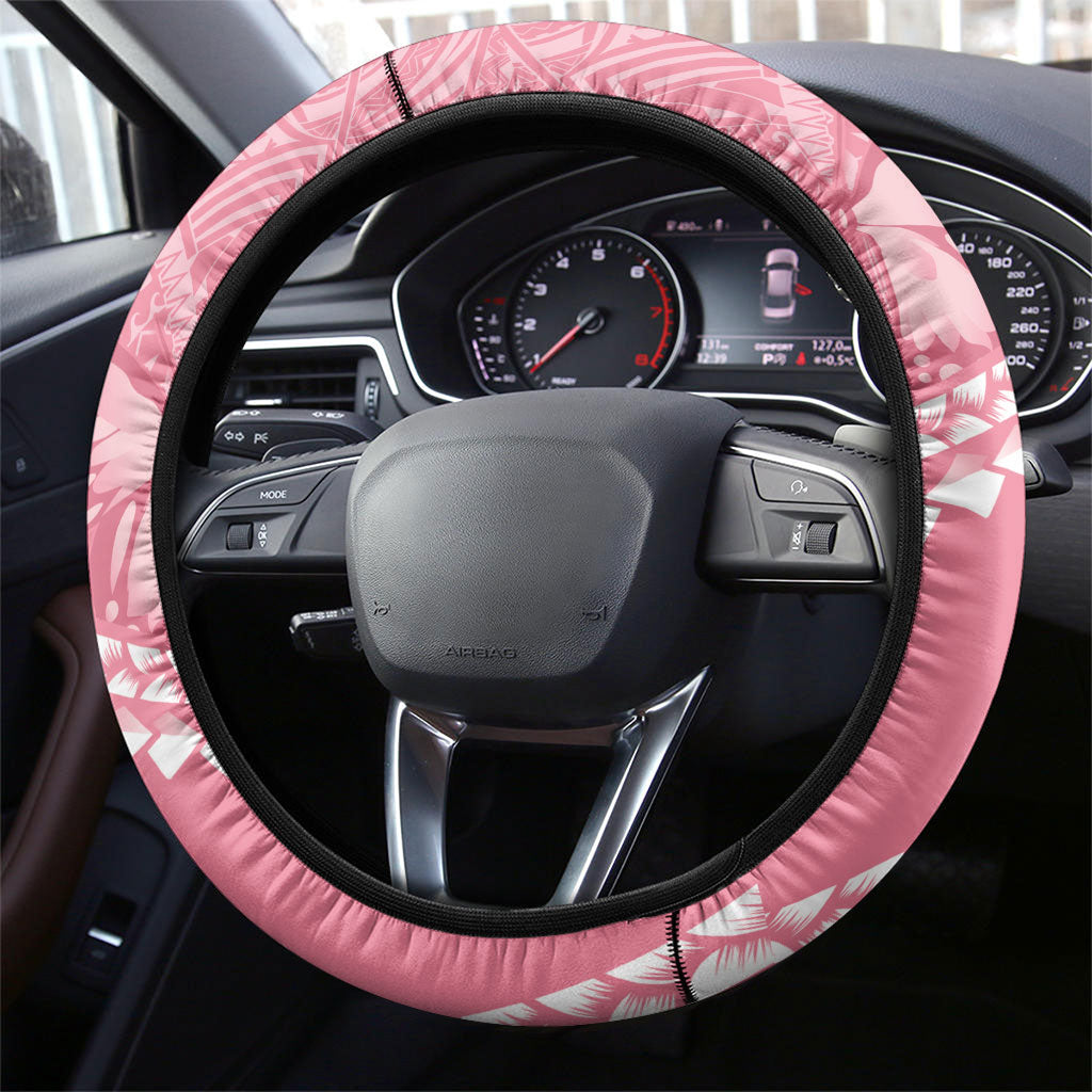 Polynesia Breast Cancer Awareness Steering Wheel Cover Brave Strong Butterfly Pink Ribbon LT14 - Polynesian Pride