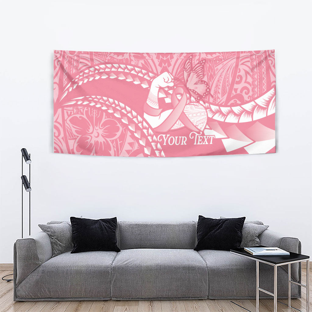 Personalised Polynesia Breast Cancer Awareness Tapestry Brave Strong Butterfly Pink Ribbon LT14 - Polynesian Pride