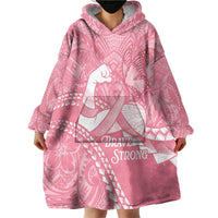 Personalised Polynesia Breast Cancer Awareness Wearable Blanket Hoodie Brave Strong Butterfly Pink Ribbon LT14 - Polynesian Pride