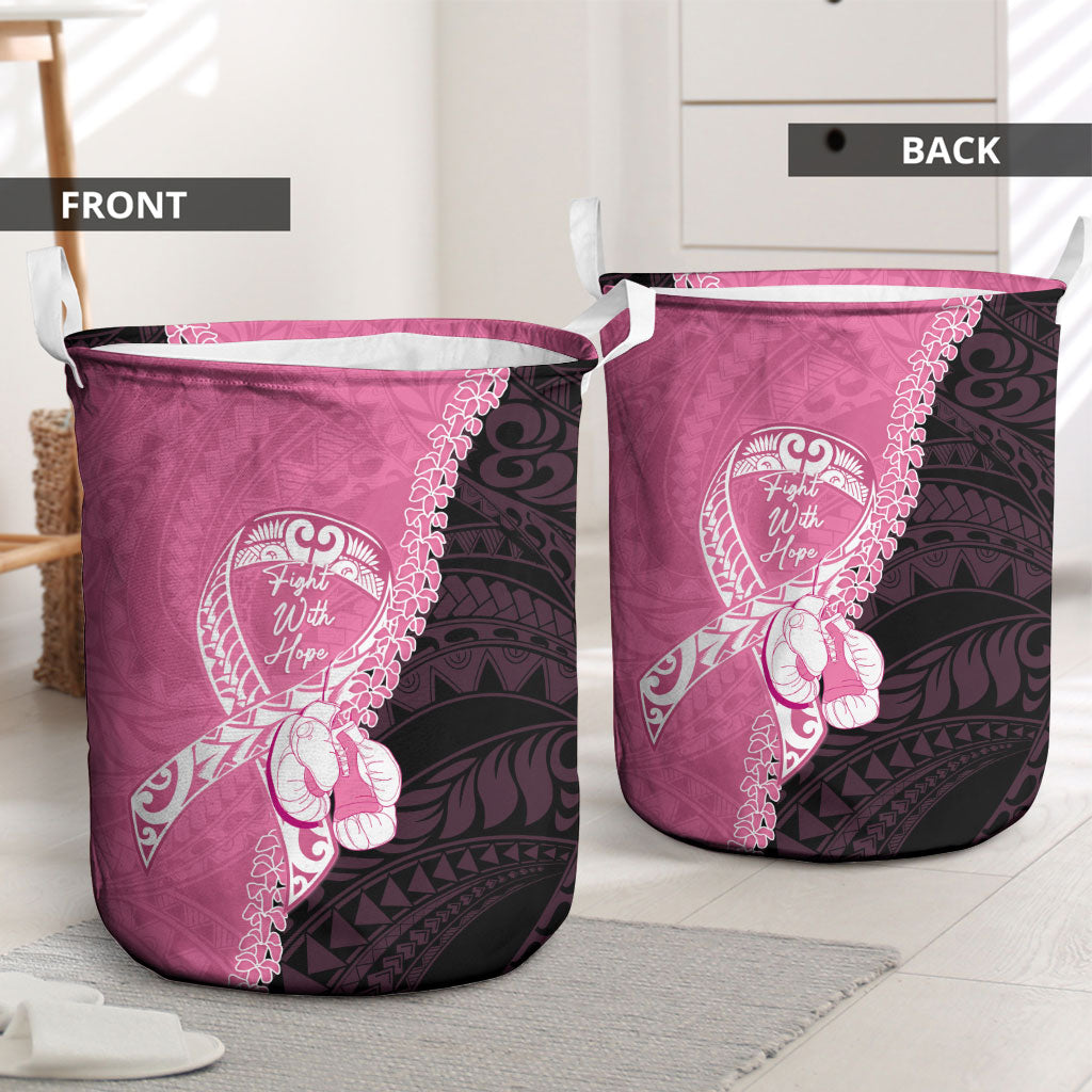 Polynesia Breast Cancer Awareness Laundry Basket Fight With Hope Pink Ribbon Boxing Gloves LT14 - Polynesian Pride
