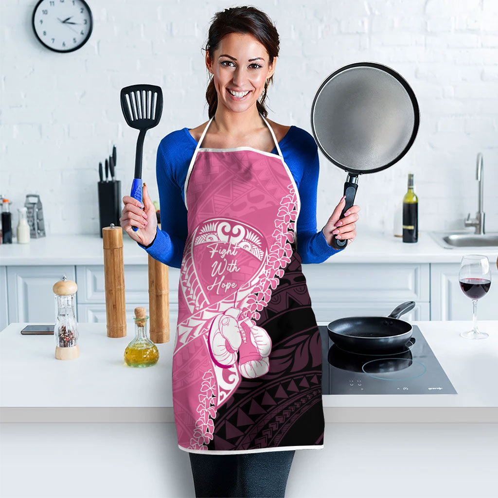Polynesia Breast Cancer Awareness Apron Fight With Hope Pink Ribbon Boxing Gloves LT14 - Polynesian Pride