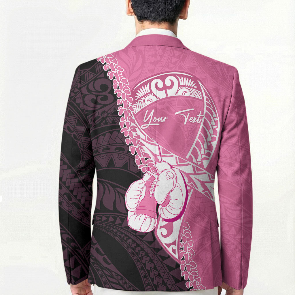 Personalised Polynesia Breast Cancer Awareness Blazer Fight With Hope Pink Ribbon Boxing Gloves LT14 - Polynesian Pride