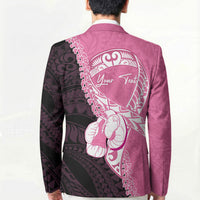 Personalised Polynesia Breast Cancer Awareness Blazer Fight With Hope Pink Ribbon Boxing Gloves LT14 - Polynesian Pride