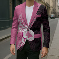 Personalised Polynesia Breast Cancer Awareness Blazer Fight With Hope Pink Ribbon Boxing Gloves LT14 - Polynesian Pride