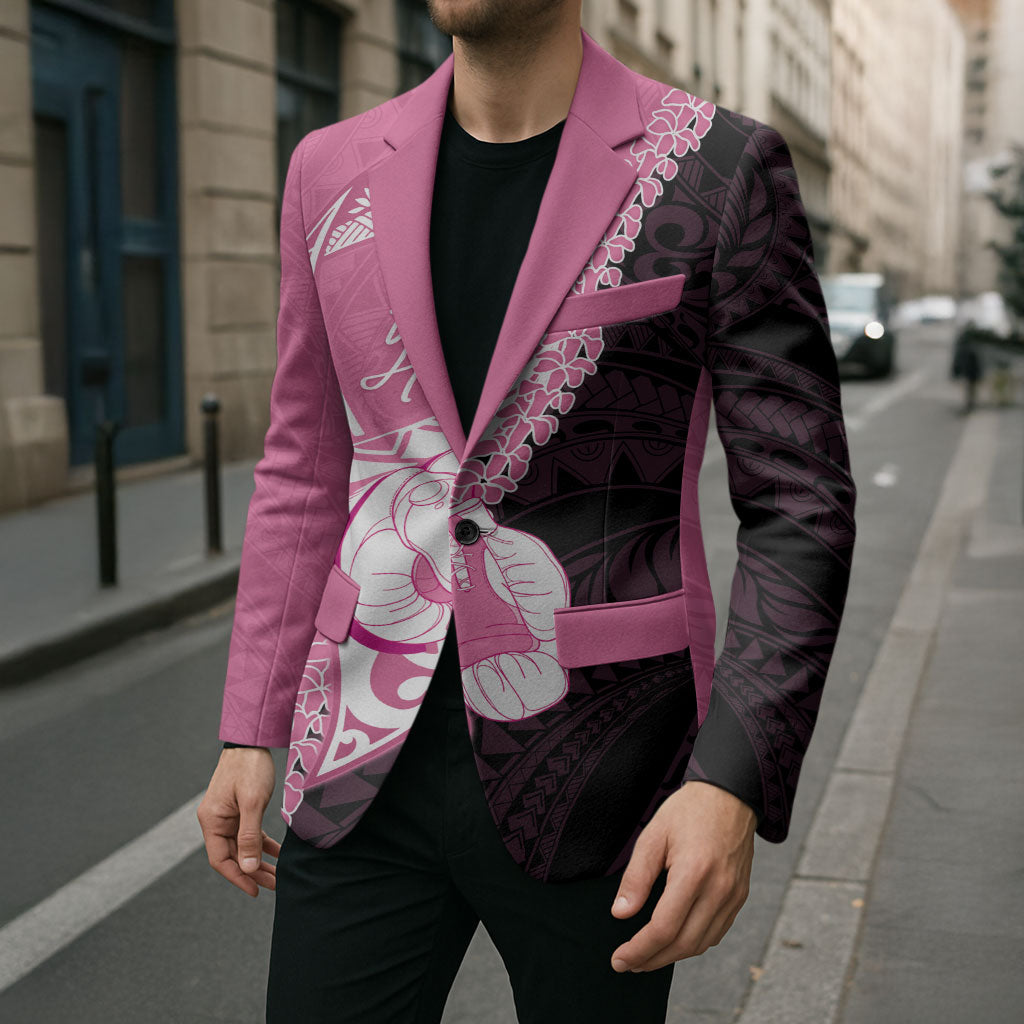 Personalised Polynesia Breast Cancer Awareness Blazer Fight With Hope Pink Ribbon Boxing Gloves LT14 - Polynesian Pride
