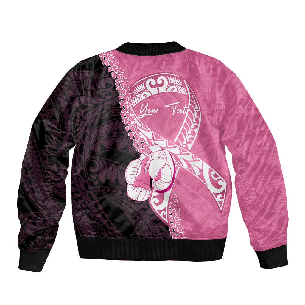 Personalised Polynesia Breast Cancer Awareness Bomber Jacket Fight With Hope Pink Ribbon Boxing Gloves LT14 - Polynesian Pride