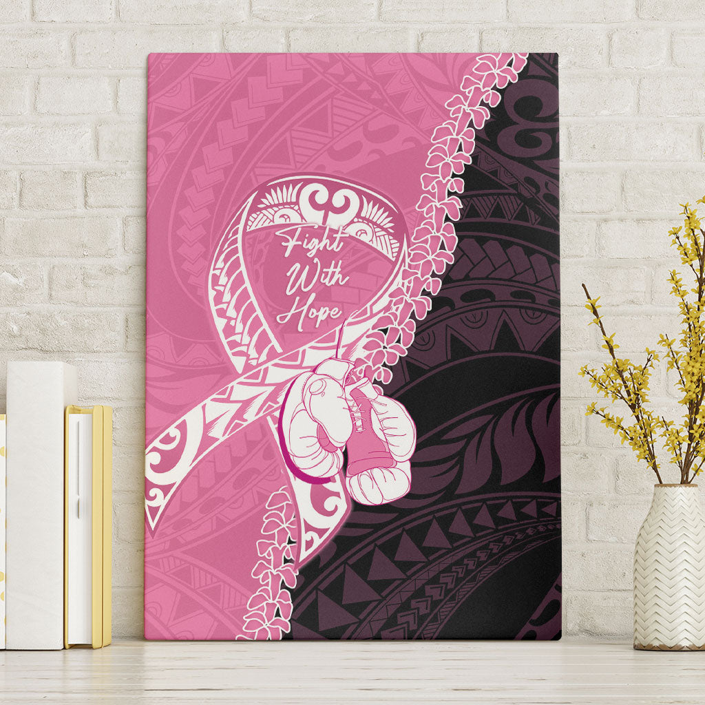 Polynesia Breast Cancer Awareness Canvas Wall Art Fight With Hope Pink Ribbon Boxing Gloves LT14 Without Frame Pink - Polynesian Pride