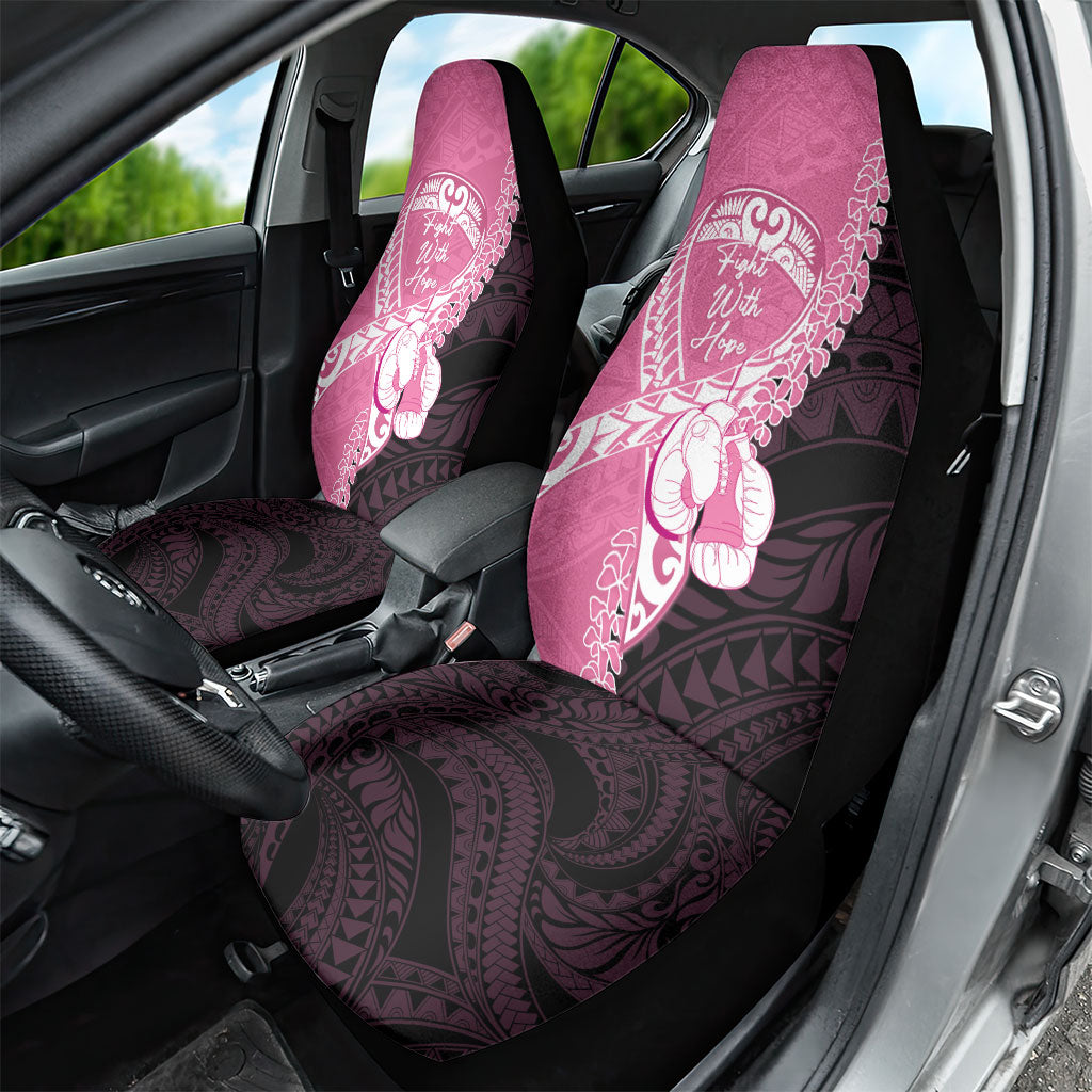 Polynesia Breast Cancer Awareness Car Seat Cover Fight With Hope Pink Ribbon Boxing Gloves LT14 - Polynesian Pride