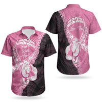 Personalised Polynesia Breast Cancer Awareness Couples Matching Summer Maxi Dress and Hawaiian Shirt Fight With Hope Pink Ribbon Boxing Gloves LT14 - Polynesian Pride