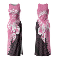 Personalised Polynesia Breast Cancer Awareness Couples Matching Tank Maxi Dress and Long Sleeve Button Shirt Fight With Hope Pink Ribbon Boxing Gloves LT14 - Polynesian Pride