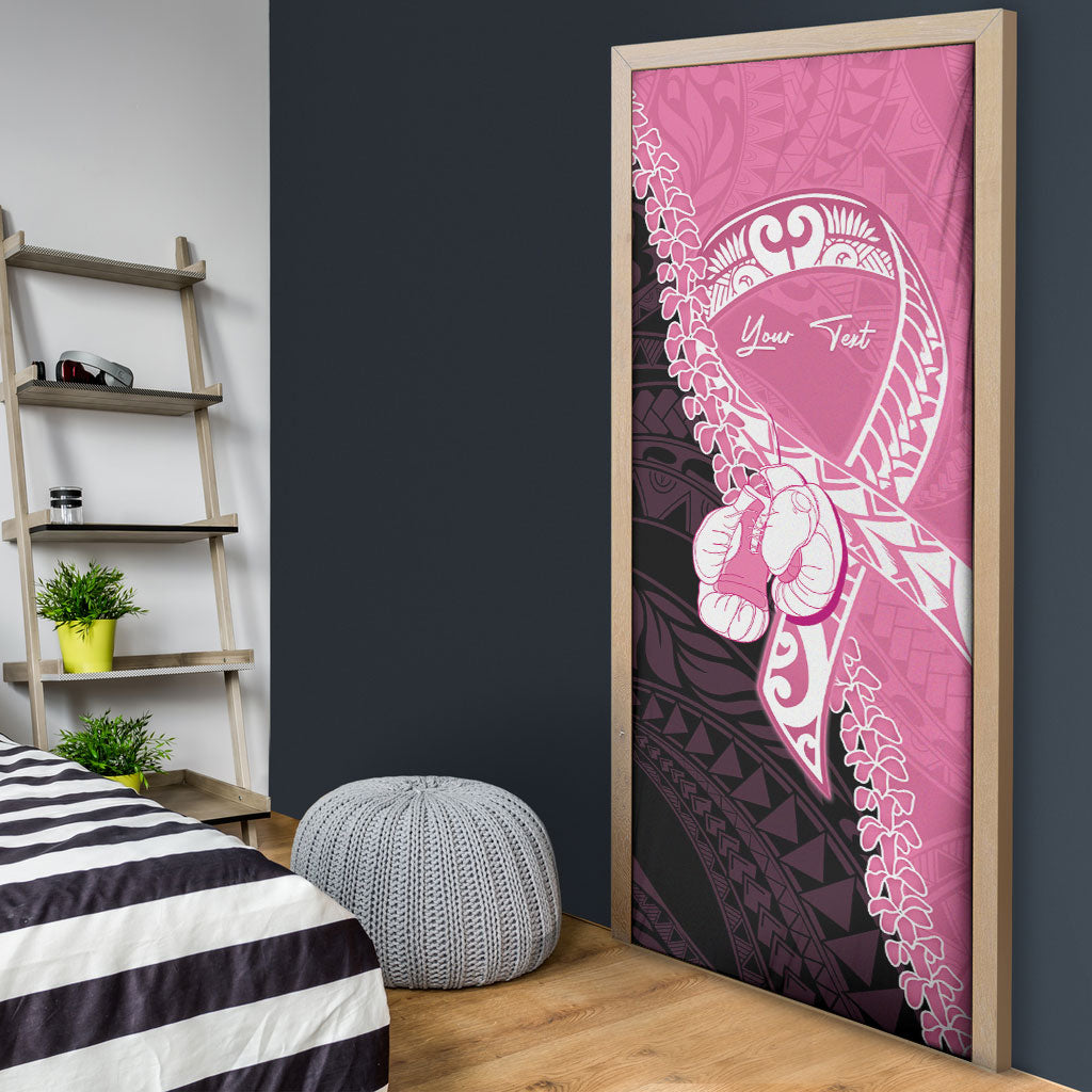 Personalised Polynesia Breast Cancer Awareness Door Cover Fight With Hope Pink Ribbon Boxing Gloves LT14 - Polynesian Pride