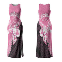 Personalised Polynesia Breast Cancer Awareness Family Matching Tank Maxi Dress and Hawaiian Shirt Fight With Hope Pink Ribbon Boxing Gloves LT14 Mom's Dress Pink - Polynesian Pride