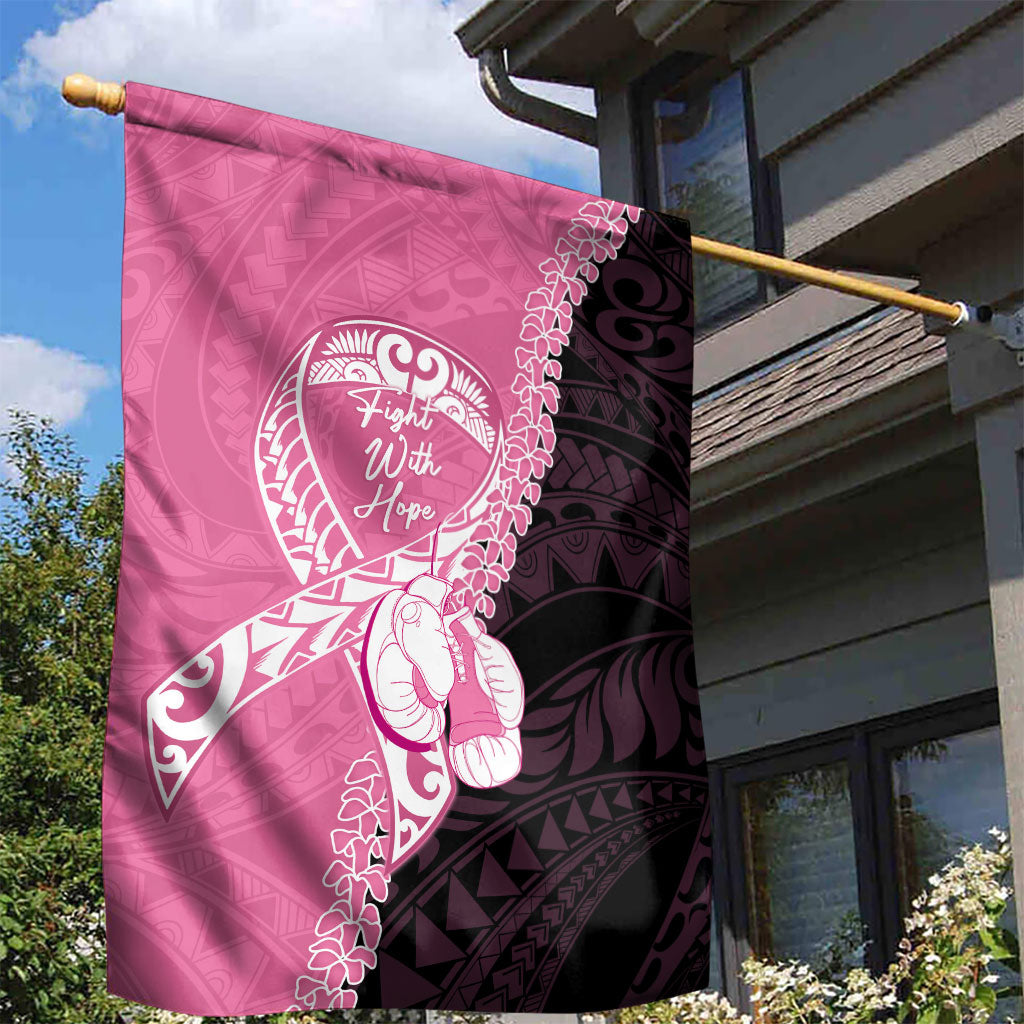 Polynesia Breast Cancer Awareness Garden Flag Fight With Hope Pink Ribbon Boxing Gloves LT14 - Polynesian Pride