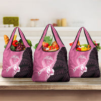 Polynesia Breast Cancer Awareness Grocery Bag Fight With Hope Pink Ribbon Boxing Gloves LT14 3-pack One Size Pink - Polynesian Pride