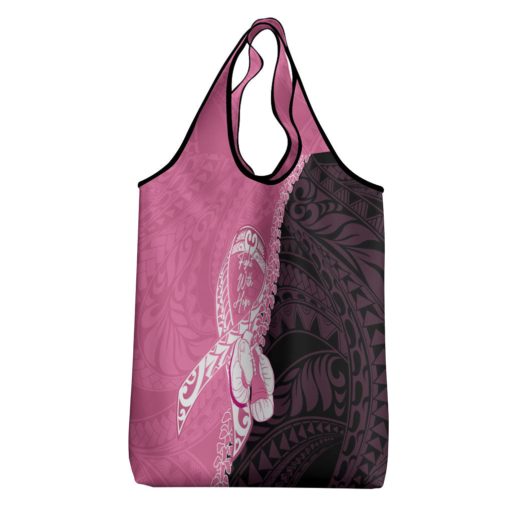 Polynesia Breast Cancer Awareness Grocery Bag Fight With Hope Pink Ribbon Boxing Gloves LT14 - Polynesian Pride