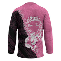 Personalised Polynesia Breast Cancer Awareness Hockey Jersey Fight With Hope Pink Ribbon Boxing Gloves LT14 - Polynesian Pride