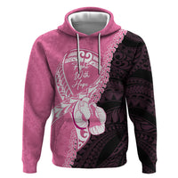 Personalised Polynesia Breast Cancer Awareness Hoodie Fight With Hope Pink Ribbon Boxing Gloves LT14 Pullover Hoodie Pink - Polynesian Pride