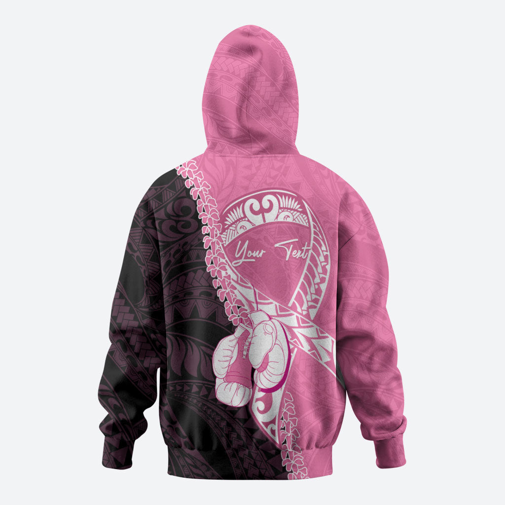 Personalised Polynesia Breast Cancer Awareness Hoodie Fight With Hope Pink Ribbon Boxing Gloves LT14 - Polynesian Pride
