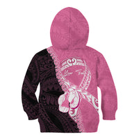 Personalised Polynesia Breast Cancer Awareness Kid Hoodie Fight With Hope Pink Ribbon Boxing Gloves LT14 - Polynesian Pride