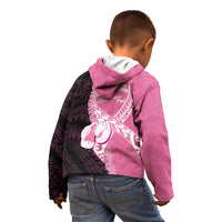 Personalised Polynesia Breast Cancer Awareness Kid Hoodie Fight With Hope Pink Ribbon Boxing Gloves LT14 - Polynesian Pride