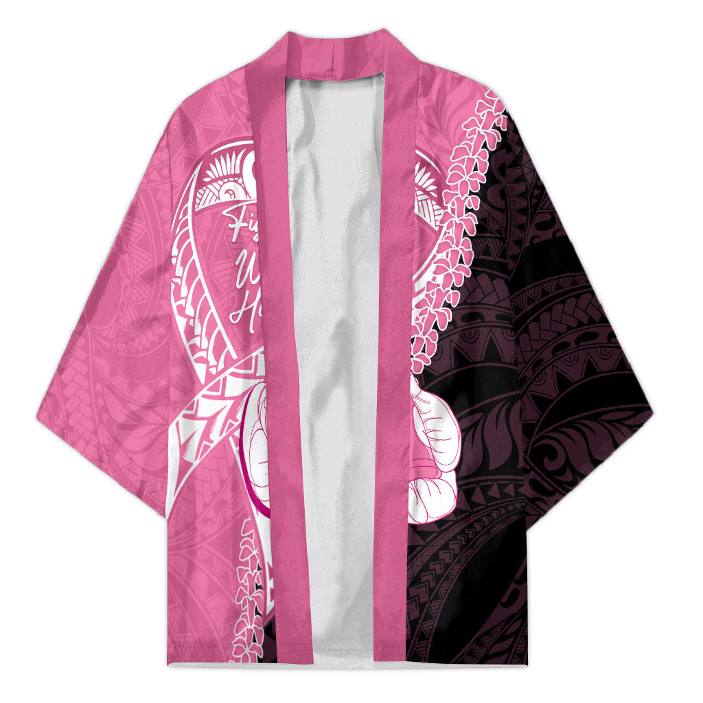 Personalised Polynesia Breast Cancer Awareness Kimono Fight With Hope Pink Ribbon Boxing Gloves LT14 Unisex Pink - Polynesian Pride
