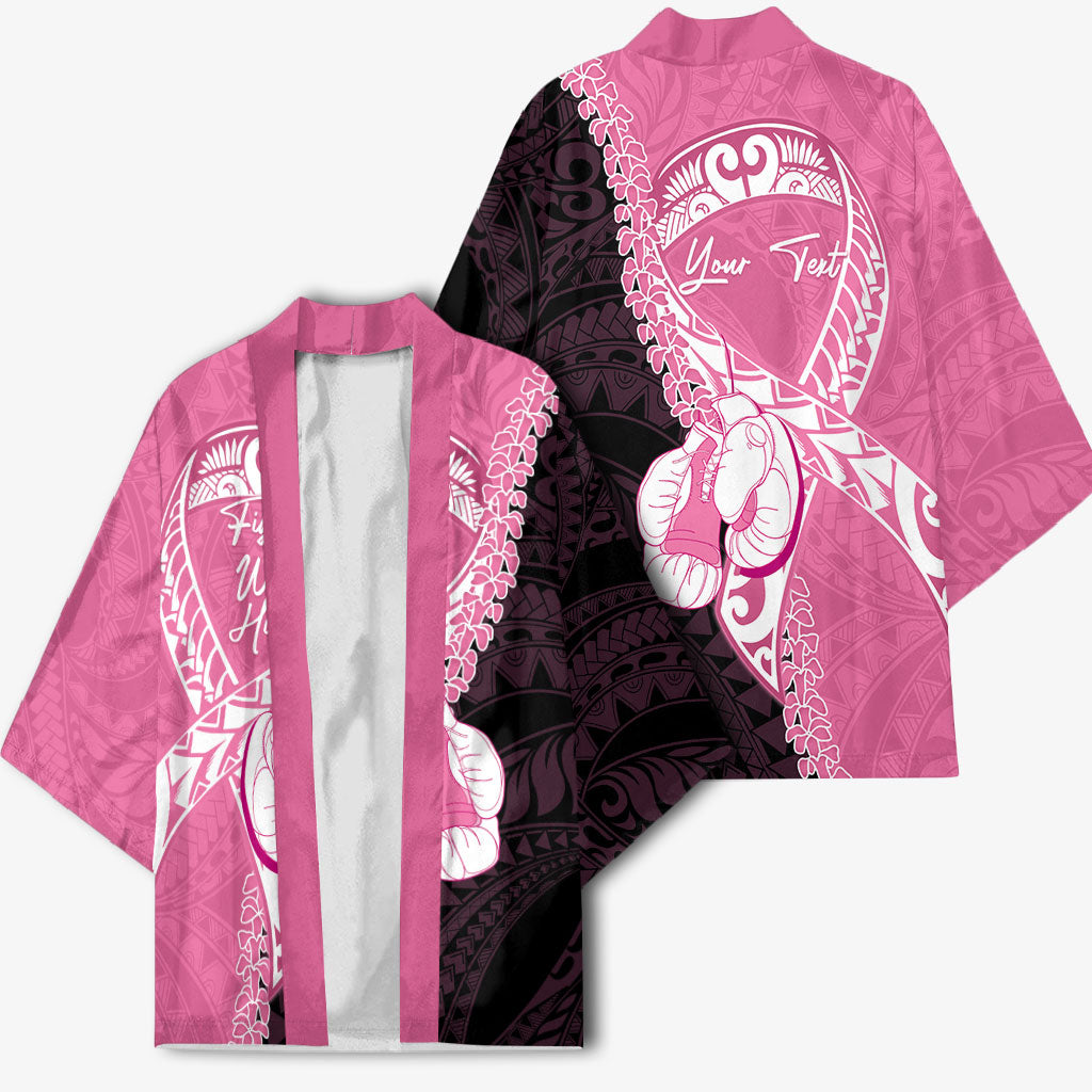 Personalised Polynesia Breast Cancer Awareness Kimono Fight With Hope Pink Ribbon Boxing Gloves LT14 - Polynesian Pride