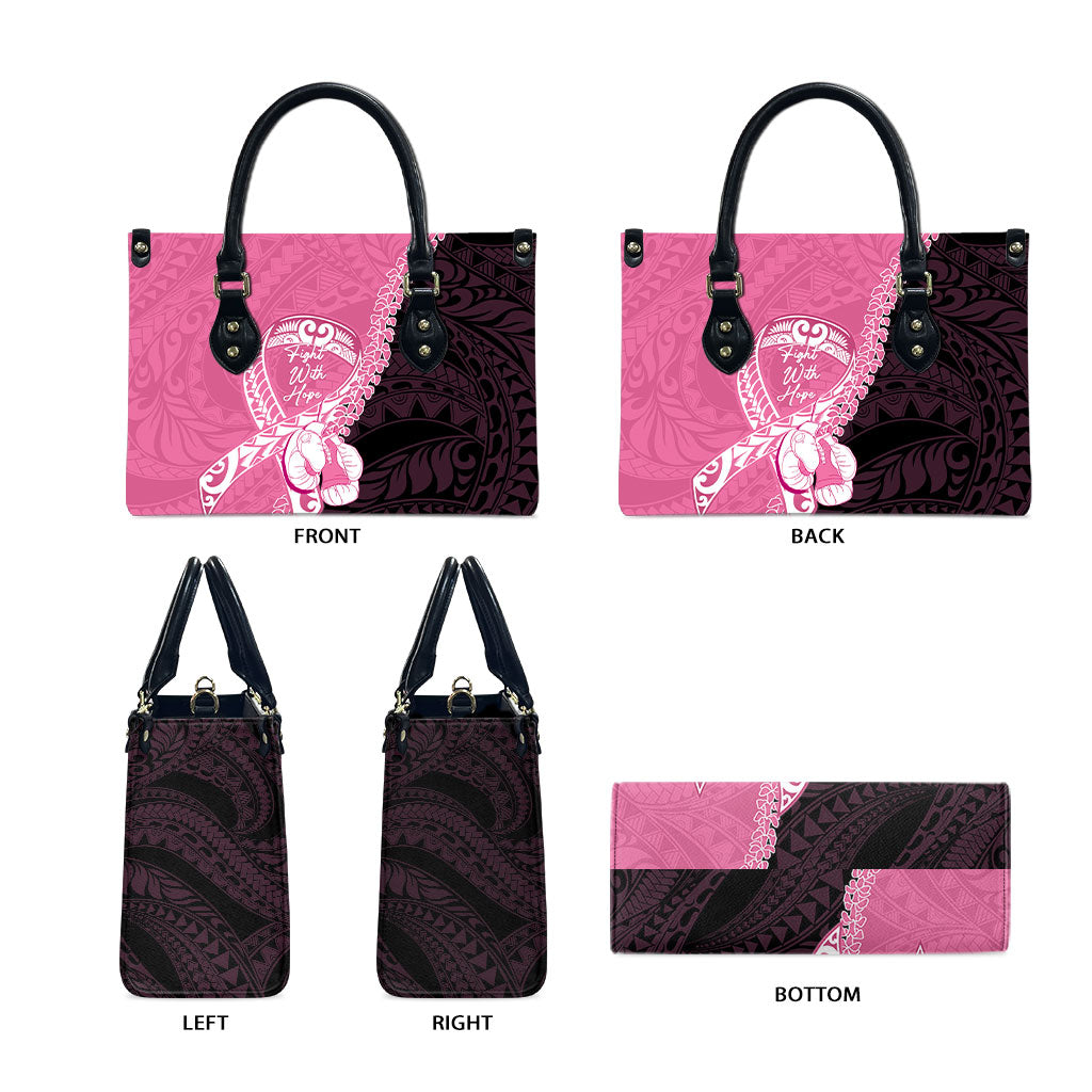 Polynesia Breast Cancer Awareness Leather Bag Fight With Hope Pink Ribbon Boxing Gloves LT14 - Polynesian Pride