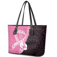 Polynesia Breast Cancer Awareness Leather Tote Bag Fight With Hope Pink Ribbon Boxing Gloves LT14 - Polynesian Pride
