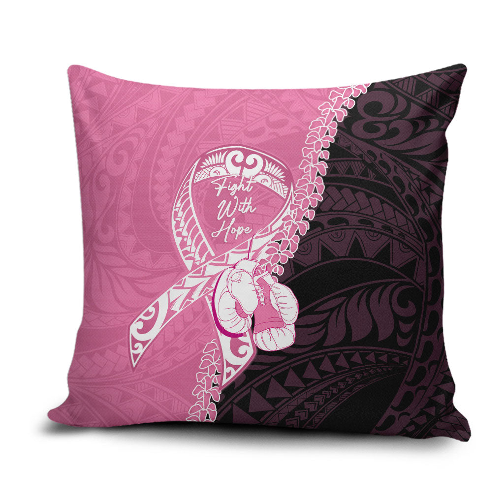 Polynesia Breast Cancer Awareness Pillow Cover Fight With Hope Pink Ribbon Boxing Gloves LT14 Pink - Polynesian Pride