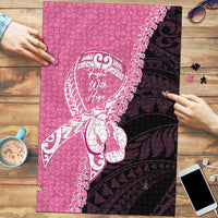 Polynesia Breast Cancer Awareness Puzzle Fight With Hope Pink Ribbon Boxing Gloves LT14 Pink - Polynesian Pride