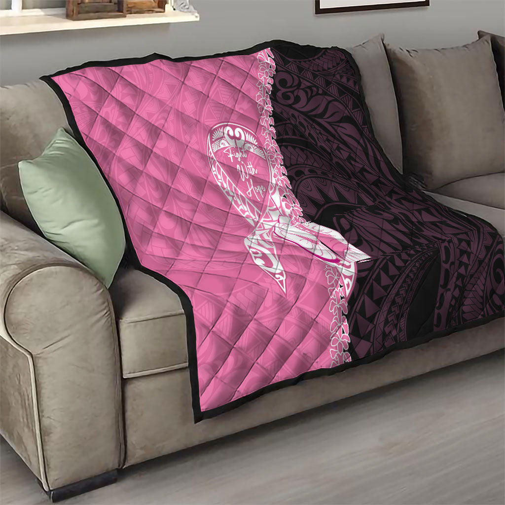 Polynesia Breast Cancer Awareness Quilt Fight With Hope Pink Ribbon Boxing Gloves LT14 - Polynesian Pride