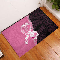 Polynesia Breast Cancer Awareness Rubber Doormat Fight With Hope Pink Ribbon Boxing Gloves LT14 - Polynesian Pride
