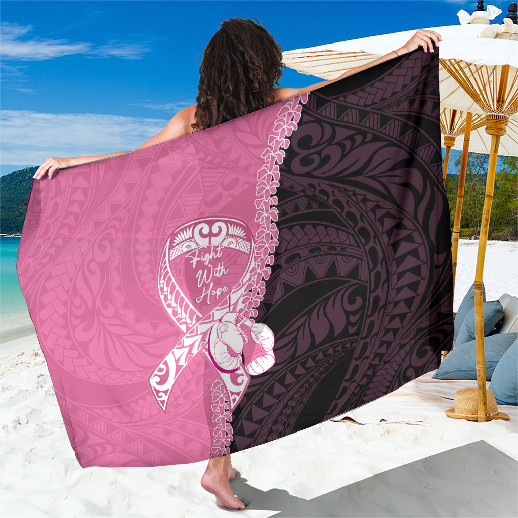 Polynesia Breast Cancer Awareness Sarong Fight With Hope Pink Ribbon Boxing Gloves LT14 One Size 44 x 66 inches Pink - Polynesian Pride