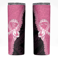 Personalised Polynesia Breast Cancer Awareness Skinny Tumbler Fight With Hope Pink Ribbon Boxing Gloves LT14 Pink - Polynesian Pride